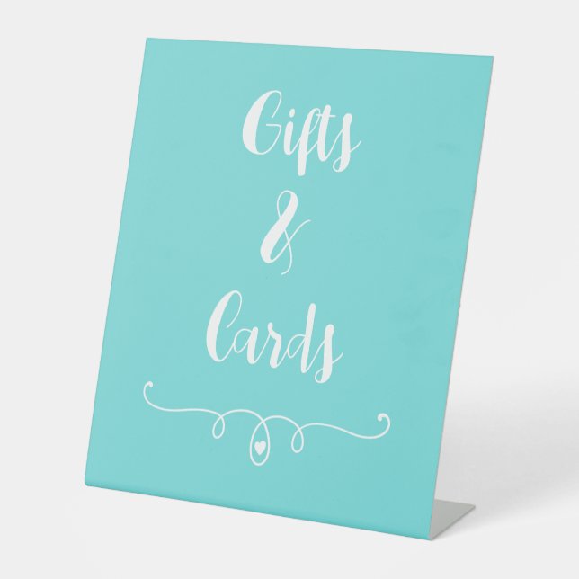 Signe De Table Symbole de piédestal des cadeaux et cartes Aquamar (Recto)
