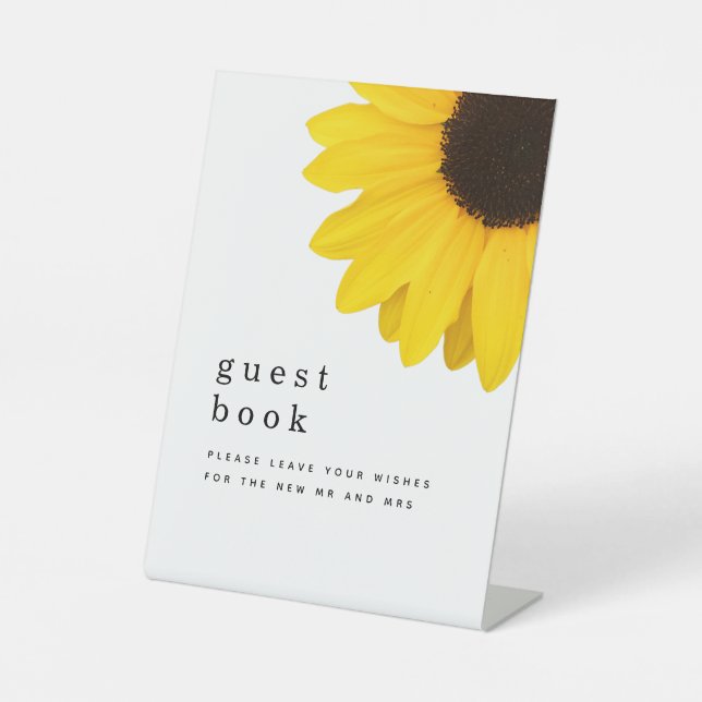 Signe De Table Symbole de tournesol géant Mariage du livre d'invi (Recto)