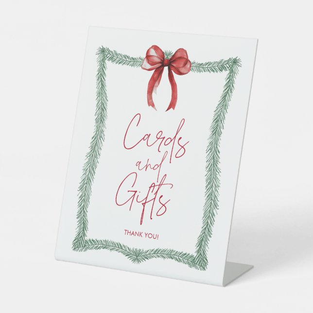 Signe De Table Symbole des cartes et cadeaux de fêtes d'hiver (Recto)