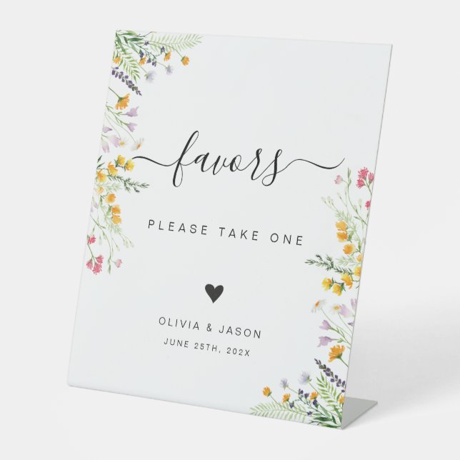 Signe De Table Symbole des faveurs d'anniversaire fleur sauvage (Recto)