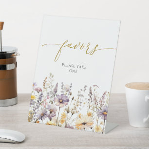 Signe De Table Symbole des Faveurs Douche Fleur sauvage violette