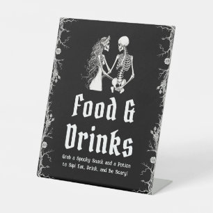Signe De Table Symbole d'Halloween gothique noir Squelette de nou