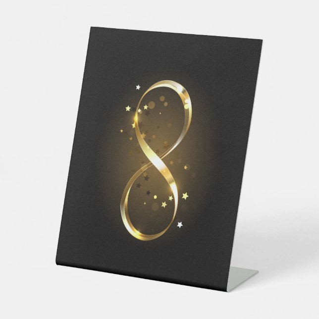 Signe De Table Symbole d'infini doré (Recto)
