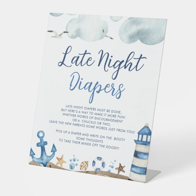 Signe De Table Symbole du Baby shower des plongeurs nocturnes (Recto)