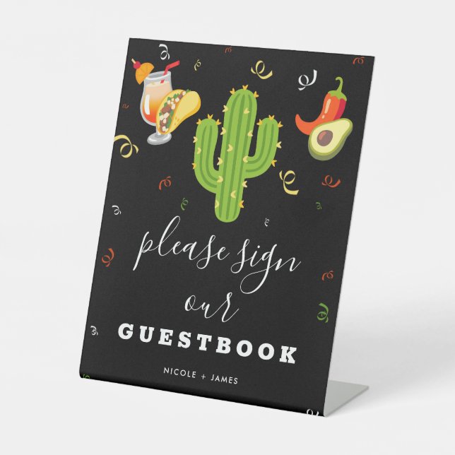 Signe De Table Symbole du Cactus du Coeur Jaune Fiesta Love (Recto)