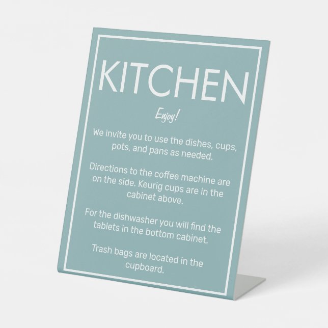 Signe De Table Symbole du Comptoir de cuisine Turquoise de base m (Recto)