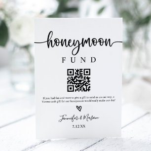 Signe De Table Symbole du fonds de lune de miel, QR Code Honeymoo