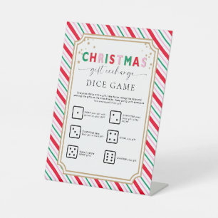 Signe De Table Symbole du jeu d'échange de cadeaux de Noël