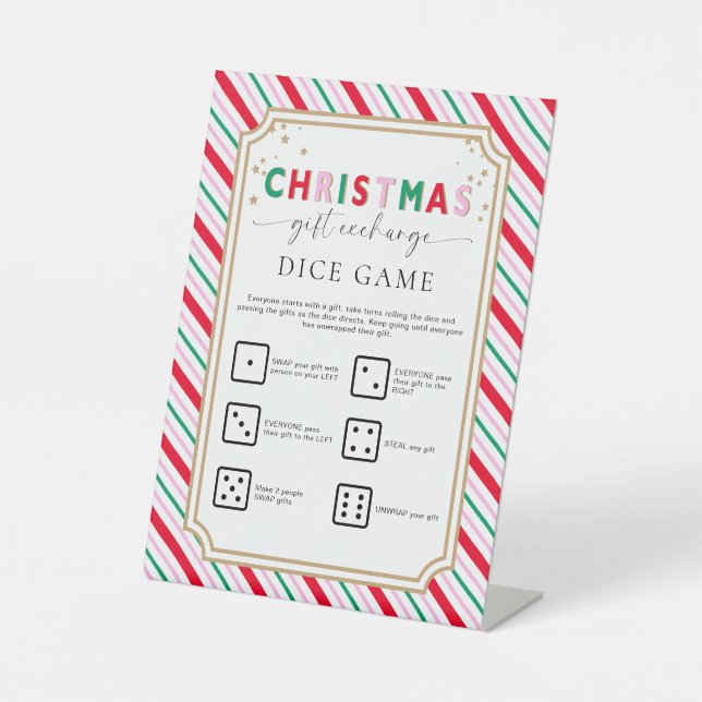 Signe De Table Symbole du jeu d'échange de cadeaux de Noël (Recto)