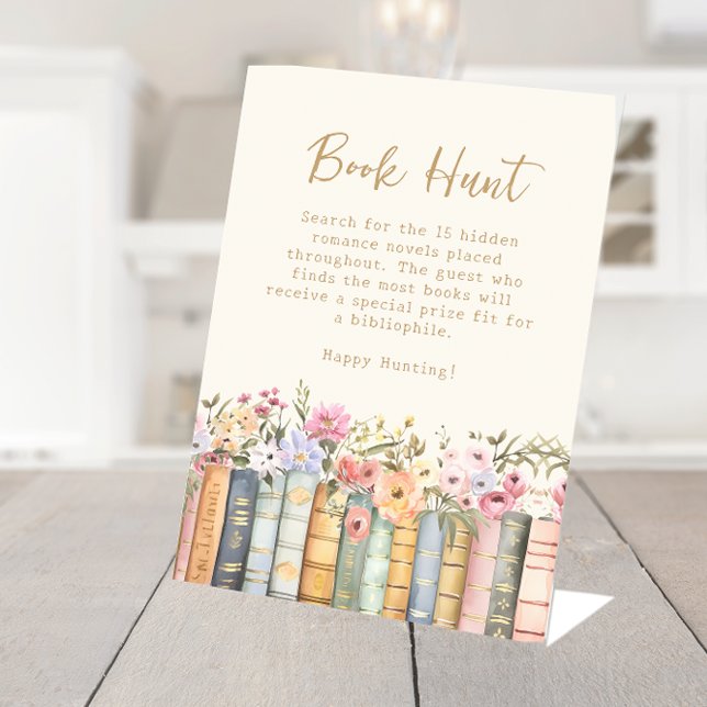 Signe De Table Symbole du jeu nuptial de la bibliothèque (Library Books Bridal Game Sign by Painted Paperie
)