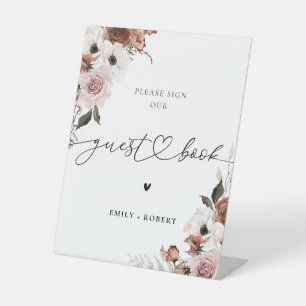 Signe De Table Symbole du livre d'hôtes Silk Floral