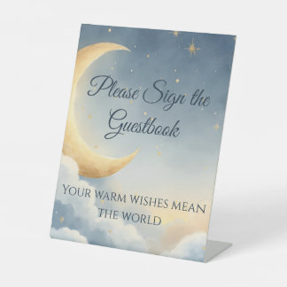 Signe De Table Symbole du livre d'or Moon & Stars