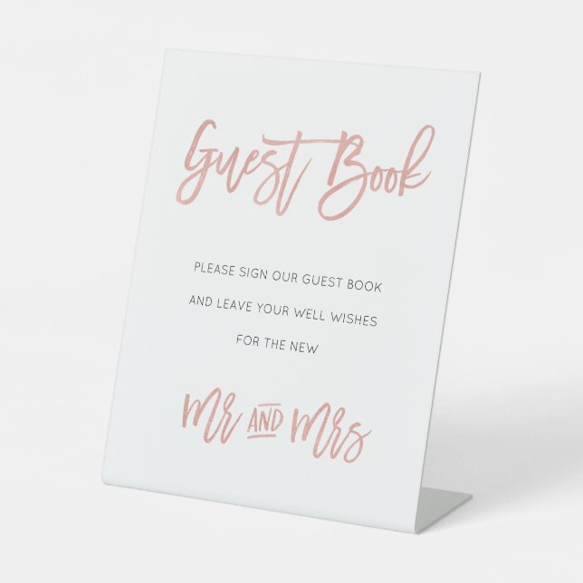 Signe De Table Symbole du Mariage d'or Rose Fairytale moderne (Recto)