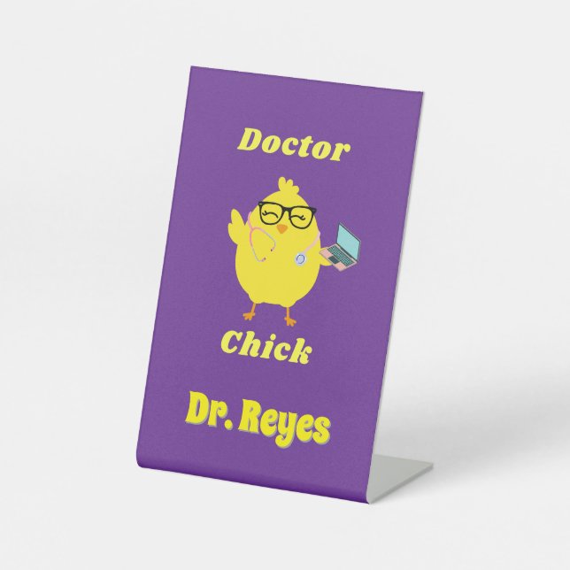 Signe De Table Symbole du piédestal à thème de Pâques du docteur  (Recto)