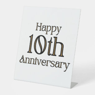 Signe De Table Symbole du piédestal du 10e anniversaire