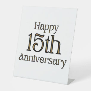 Signe De Table Symbole du piédestal du 15e anniversaire