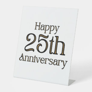 Signe De Table Symbole du piédestal du 25e anniversaire