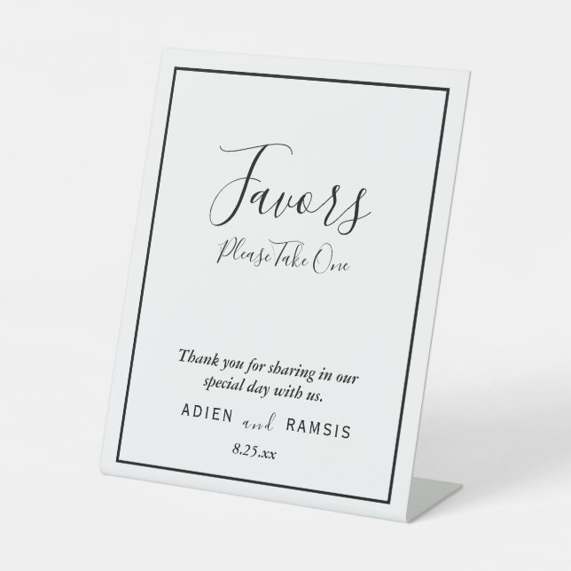 Signe De Table Symbole élégant des faveurs de mariage moderne (Recto)