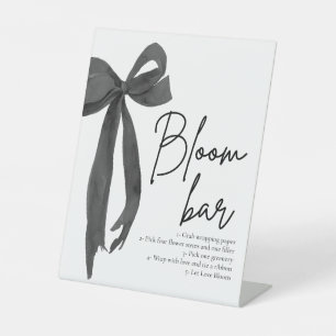 Signe De Table Symbole élégant moderne noir Bow Bloom Bar