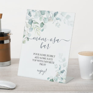 Signe De Table SYMBOLE Eucalyptus Feuille Végétal Douche Momosa B