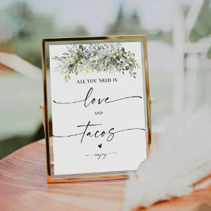 Signe De Table SYMBOLE Eucalyptus Floral Amour et Tacos