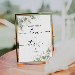 Signe De Table SYMBOLE Eucalyptus Gold Fête des mariées Amour et 