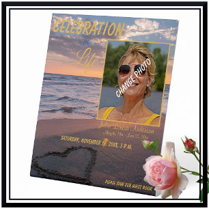 Signe De Table Symbole funéraire commémoratif branché Plage Sunse