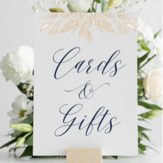 Signe De Table Symbole Gold Leaf Botanical Wedding Cartes & Cadea