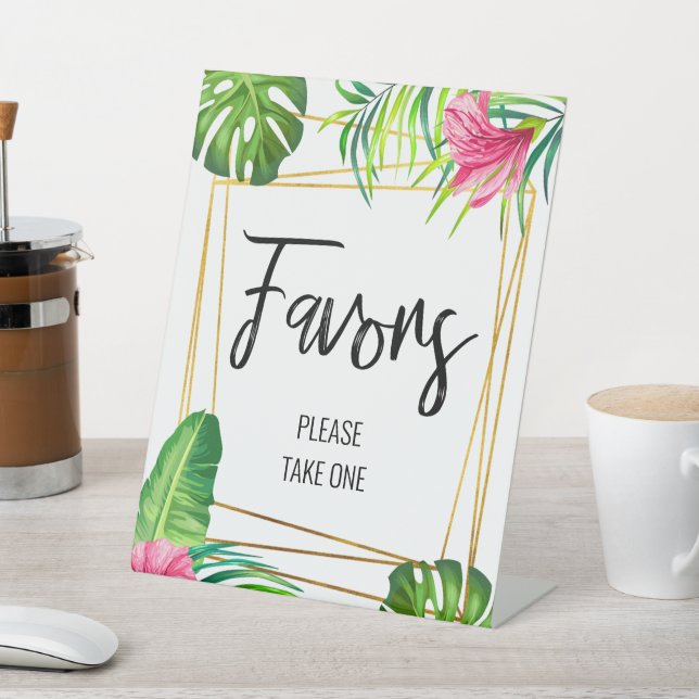 Signe De Table Symbole Gold Tropical Floral Favals (In SItu)