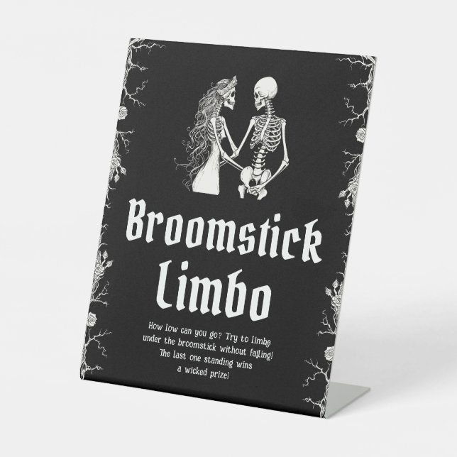 Signe De Table Symbole gothique Halloween Squelette Broomstick Li (Recto)