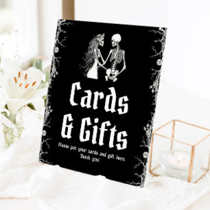 Signe De Table Symbole gothique Halloween squelette Cartes et cad