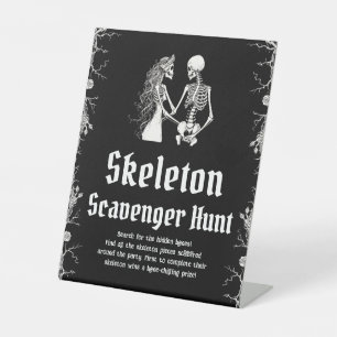 Signe De Table Symbole gothique Halloween Squelette Chasse au tré