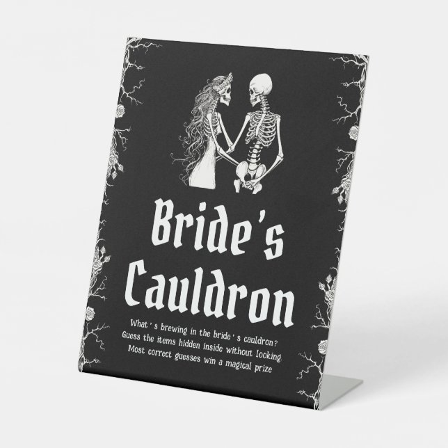 Signe De Table SYMBOLE GOTHIQUE Halloween Squelette Mariée Cauldr (Recto)