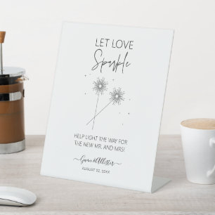 Signe De Table Symbole Love Sparkle Mariage vient de se marier Dé
