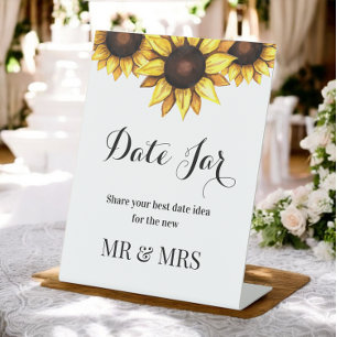 Signe De Table Symbole Mariage du pupitre du tournesol Date Jar