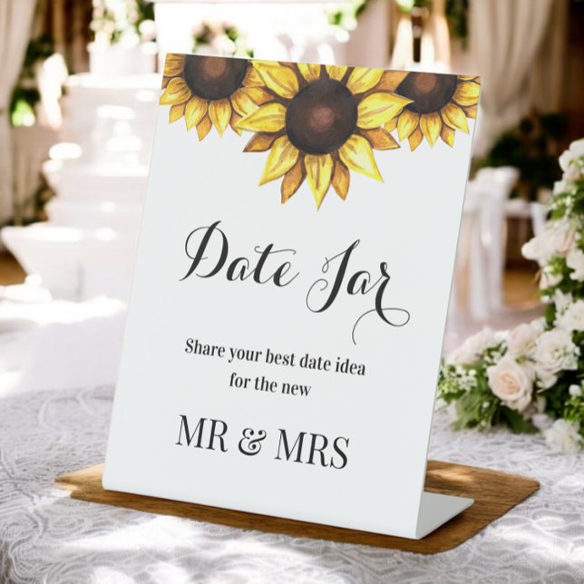 Signe De Table Symbole Mariage du pupitre du tournesol Date Jar (Créateur téléchargé)