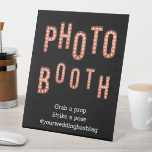 Signe De Table Symbole mariage Photo Booth Theatre Lights