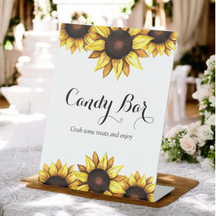 Signe De Table Symbole Mariage Sunflower Candy Bar Pedestal