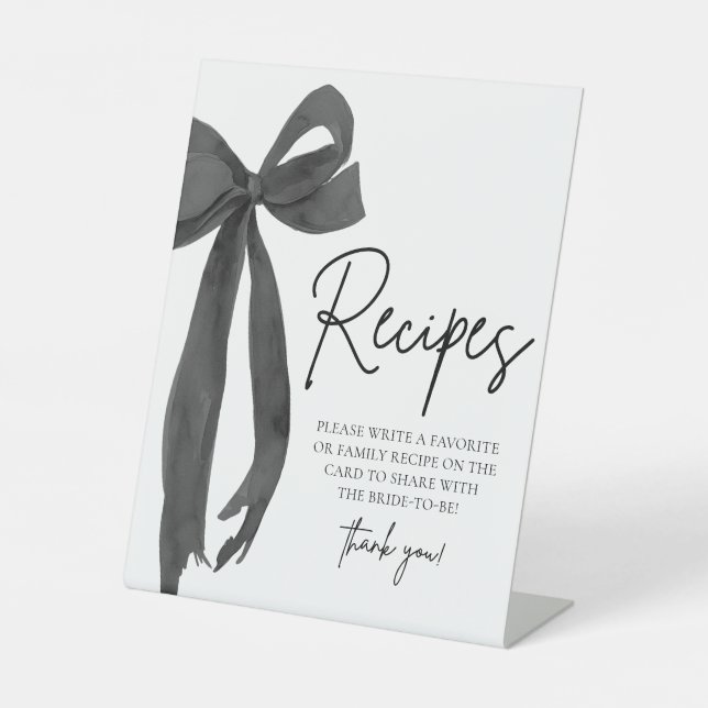 Signe De Table Symbole moderne Black Bow She's Tying the Knot Rec (Recto)