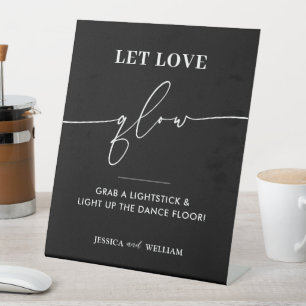 Signe De Table Symbole moderne Black Let Love Llow Mariage Llow S
