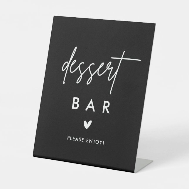 Signe De Table Symbole moderne Black Mariage Dessert Bar Party (Recto)