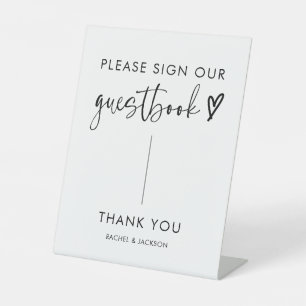 Signe De Table Symbole moderne Boho Calligraphy Mariage Livre d'o