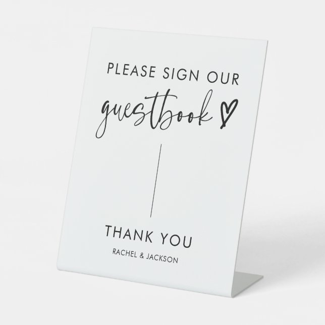 Signe De Table Symbole moderne Boho Calligraphy Mariage Livre d'o (Recto)