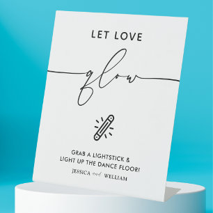 Signe De Table Symbole moderne Laisser l'amour Mariage lumineux