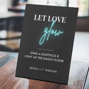 Signe De Table Symbole moderne Laisser l'amour Mariage lumineux