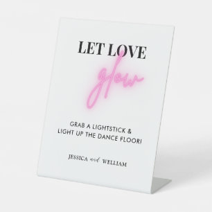 Signe De Table Symbole moderne Laisser l'amour Mariage lumineux
