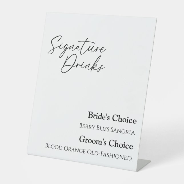 Signe De Table Symbole moderne Mariage classique Boissons (Recto)