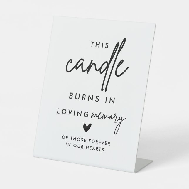 Signe De Table Symbole moderne Mariage Memorial Candle Burns (Recto)