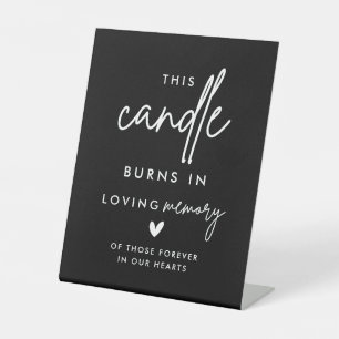 Signe De Table Symbole noir Mariage Memorial Candle Burns
