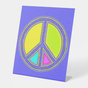 Signe De Table Symbole PAIX avec des couleurs remplies